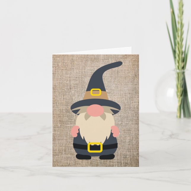 Tarjeta de saludo de Gnome de Acción de Gracias (Anverso)