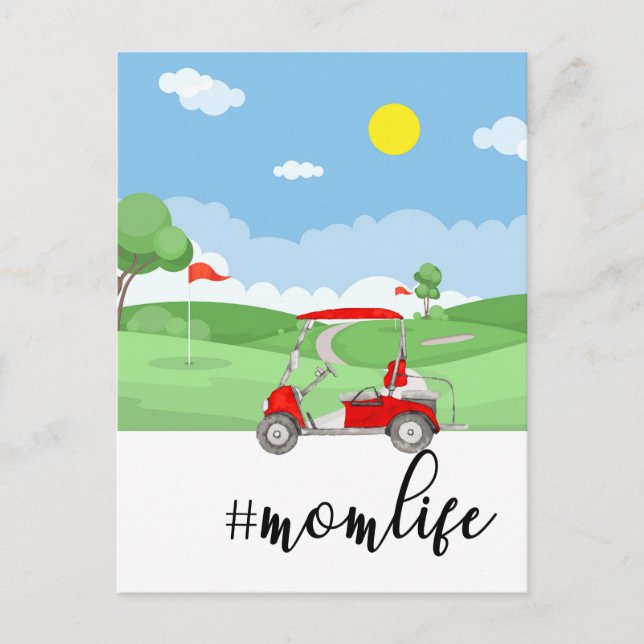 Tarjeta de saludo de golf con las mujeres mamás de (Anverso)