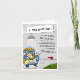 Tarjeta de saludo de golf para cualquier ocasión.