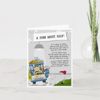 Tarjeta de saludo de golf para cualquier ocasión.