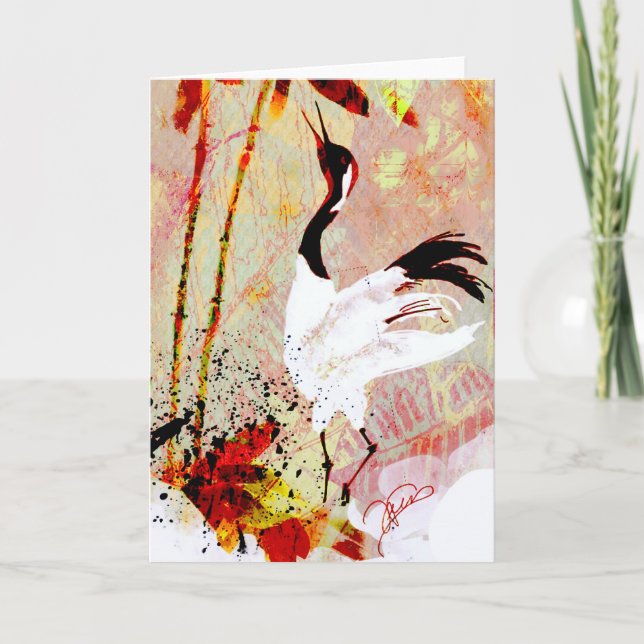 Tarjeta de saludo de grúa japonesa (Anverso)