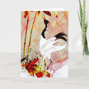 Tarjeta de saludo de grúa japonesa