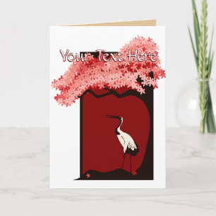 Tarjeta de saludo de grúa japonesa
