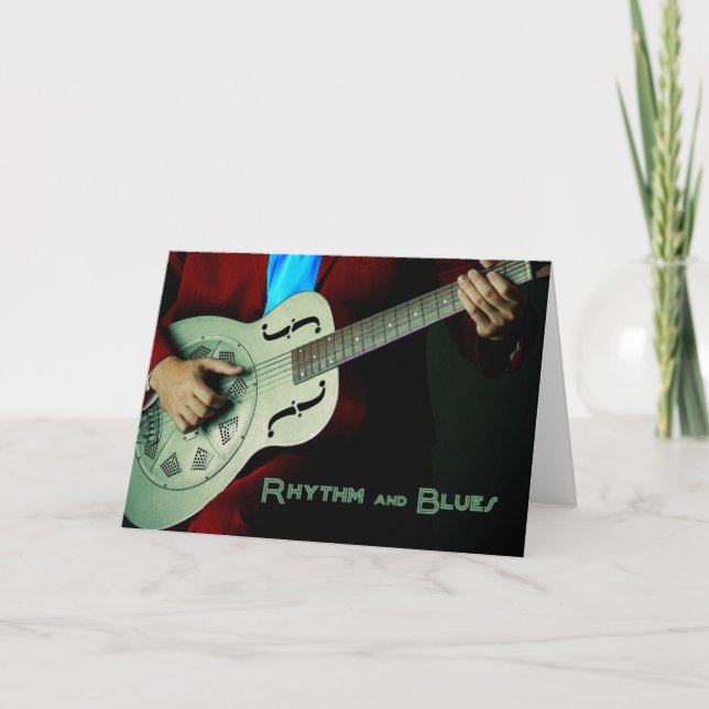 Tarjeta de saludo de guitarra Rhythm and Blues (Anverso)