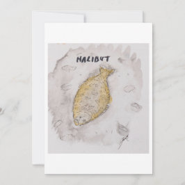 Tarjeta de saludo de halibut