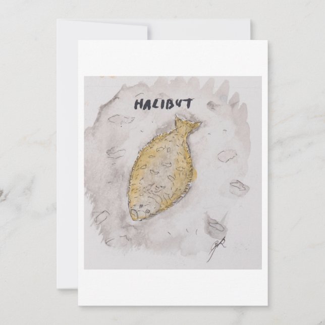 Tarjeta de saludo de halibut (Anverso)