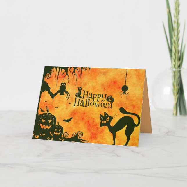 Tarjeta de saludo de Halloween (Anverso)