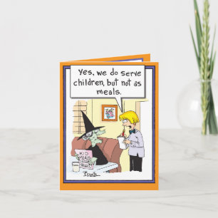 Tarjeta de saludo de Halloween - Comidas para niño