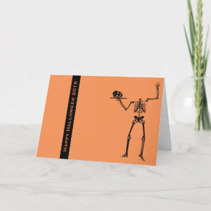 Tarjeta de saludo de Halloween con cráneo mágico