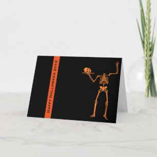 Tarjeta de saludo de Halloween con cráneo mágico N