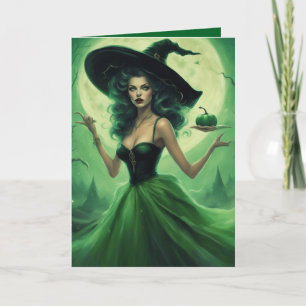 Tarjeta de saludo de Halloween con maldición de la
