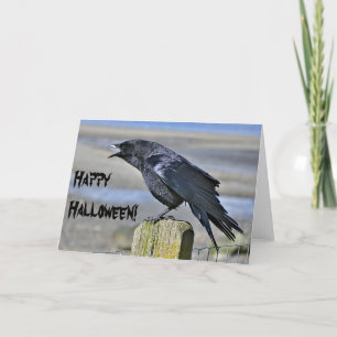 Tarjeta de saludo de halloween de cuerdas negras