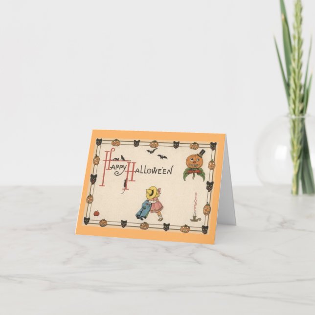Tarjeta de saludo de Halloween de época (Anverso)