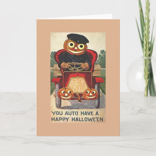 Tarjeta de saludo de Halloween de época (Anverso)