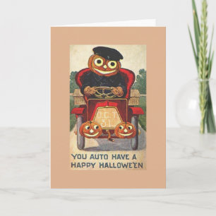 Tarjeta de saludo de Halloween de época