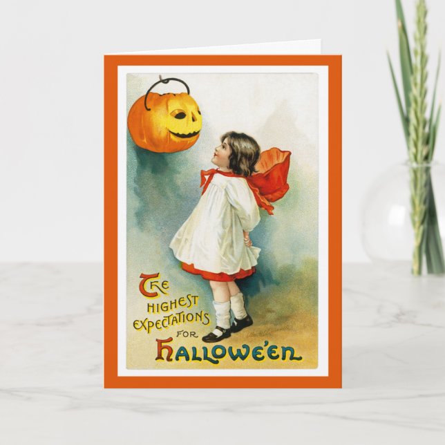 Tarjeta de saludo de Halloween de época (Anverso)