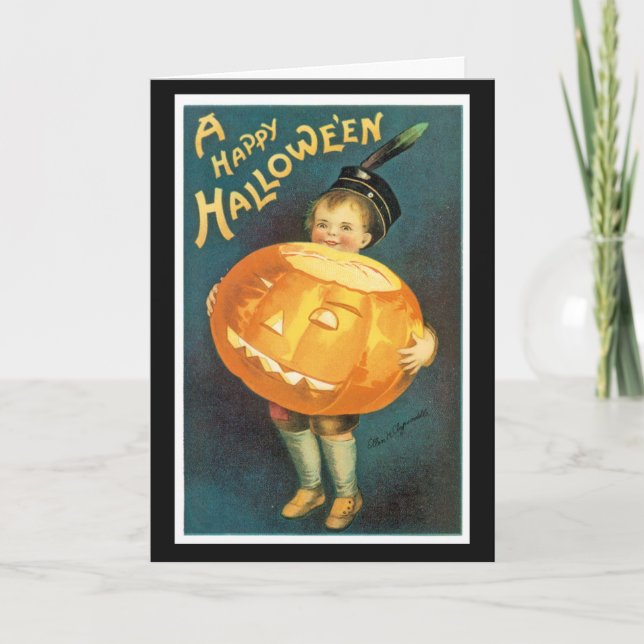Tarjeta de saludo de Halloween de época (Anverso)