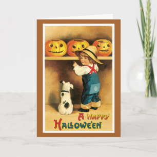 Tarjeta de saludo de Halloween de época