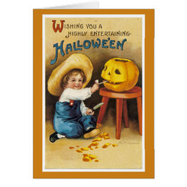 Tarjeta de saludo de Halloween de época