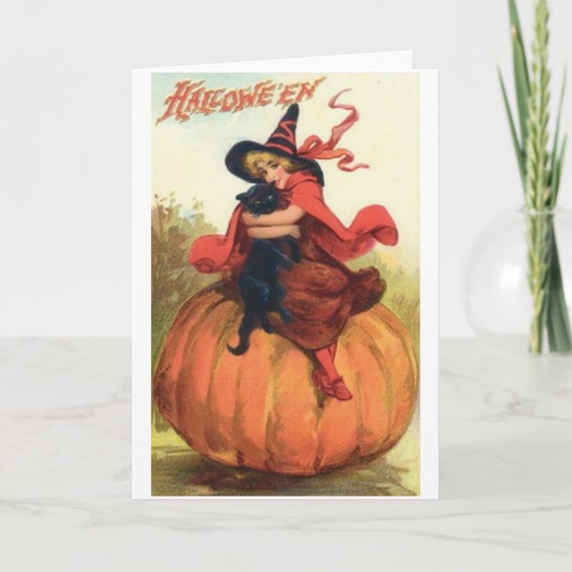 Tarjeta de saludo de Halloween de época (Anverso)