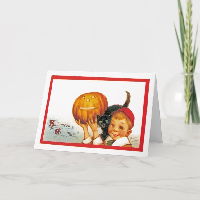 Tarjeta de saludo de Halloween de época (Anverso)