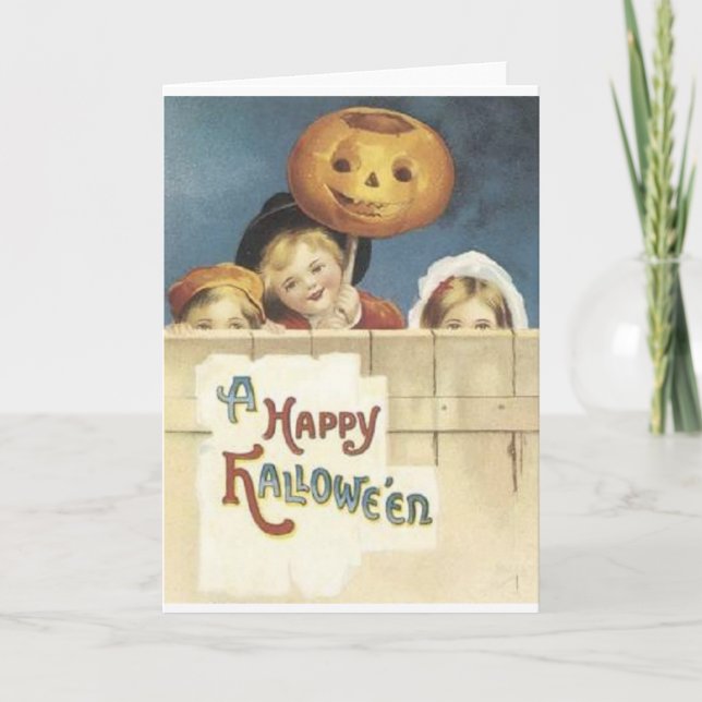 Tarjeta de saludo de Halloween de época (Anverso)