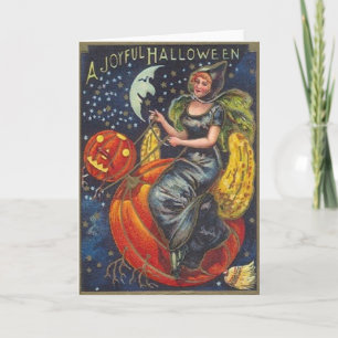 Tarjeta de saludo de Halloween de época
