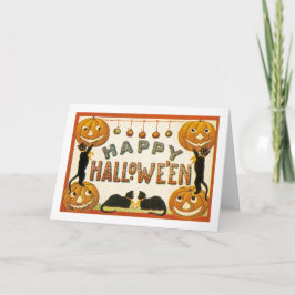 Tarjeta de saludo de Halloween de época