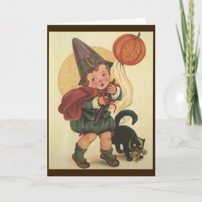 Tarjeta de saludo de Halloween de época (Anverso)