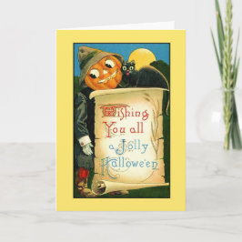 Tarjeta de saludo de Halloween de época