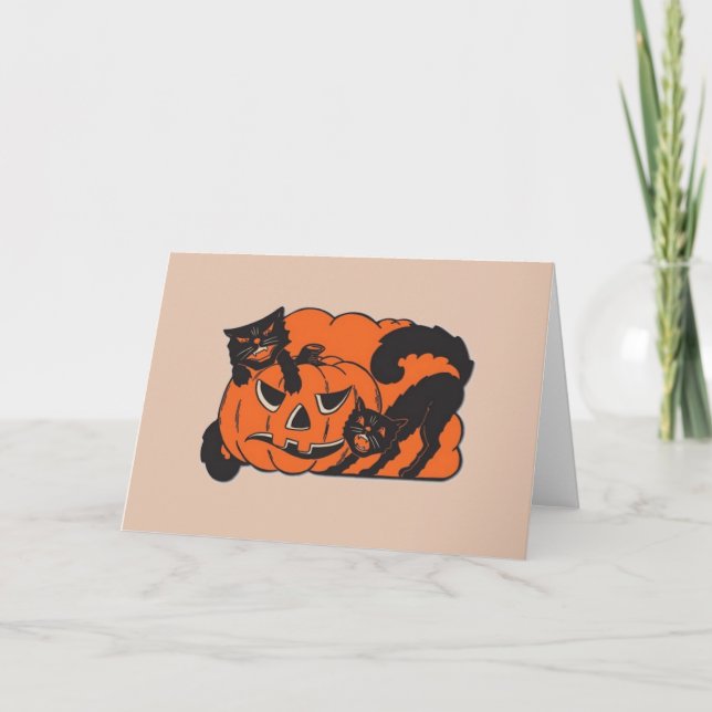 Tarjeta de saludo de Halloween de época (Anverso)