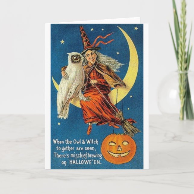 Tarjeta de saludo de Halloween de época (Anverso)