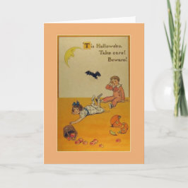 Tarjeta de saludo de Halloween de época