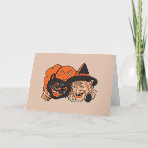 Tarjeta de saludo de Halloween de época