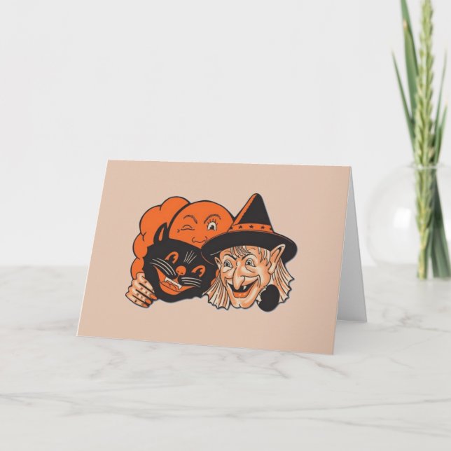 Tarjeta de saludo de Halloween de época (Anverso)