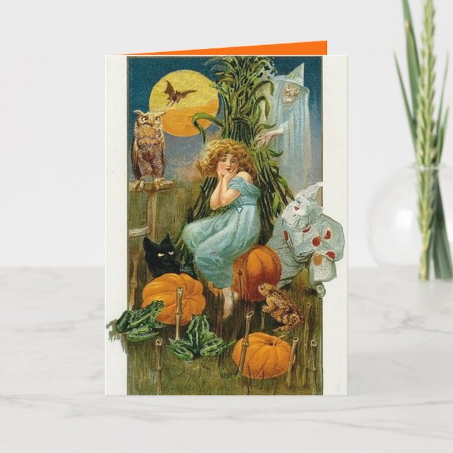Tarjeta de saludo de Halloween de época (Anverso)