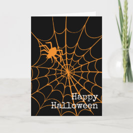 Tarjeta de saludo de Halloween de Spider Web Creep