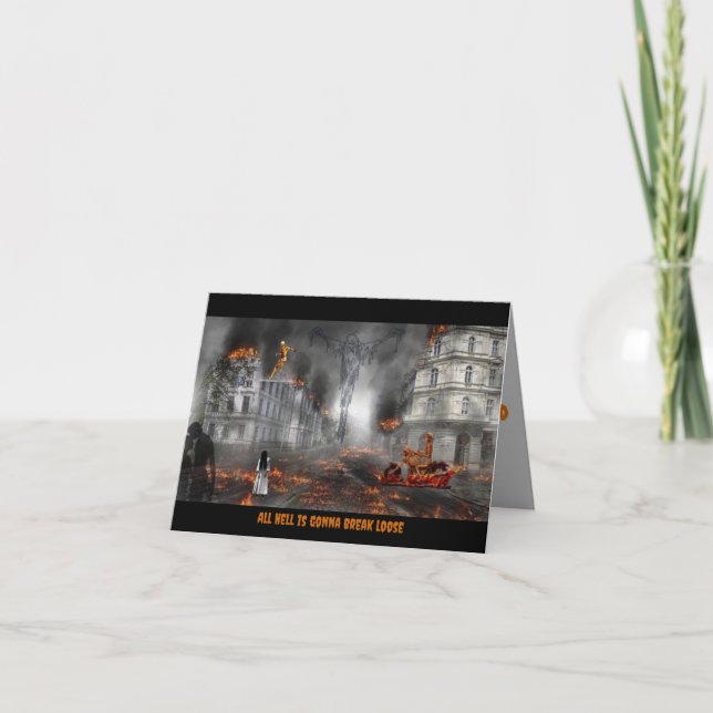 Tarjeta de saludo de Halloween del Armagedón  (Anverso)