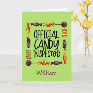 Tarjeta de saludo de Halloween del inspector ofici