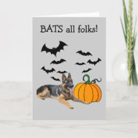 Tarjeta de saludo de Halloween del Pastor Alemán