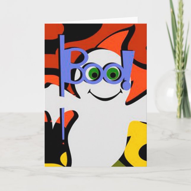 Tarjeta de saludo de Halloween/Fantasma (Anverso)