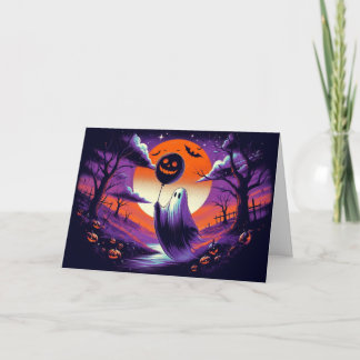 Tarjeta de saludo de Halloween inquietante