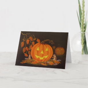 Tarjeta de saludo de Halloween, Jack-O-Lantern, ch