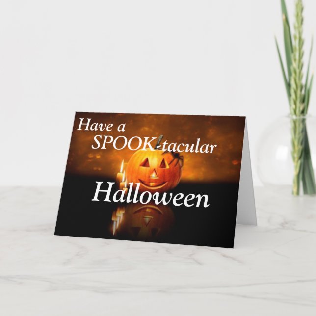 Tarjeta de saludo de Halloween/Jack-o-lantern y ar (Anverso)