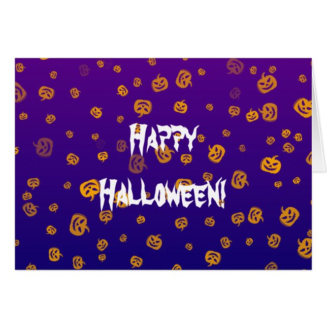 Tarjeta de saludo de Halloween Jack Pumpkins (Anverso (Horizontal))