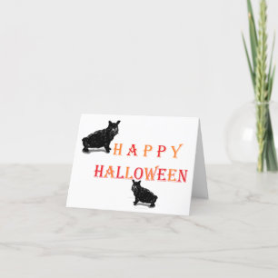 Tarjeta de saludo de Halloween: los gatos están fu