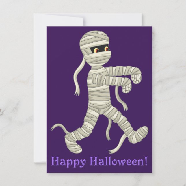 Tarjeta de saludo de Halloween Mummy (Anverso)