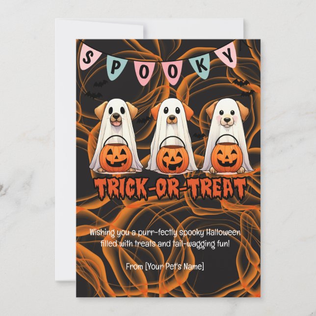 Tarjeta de saludo de Halloween para Bulldog Francé (Anverso)