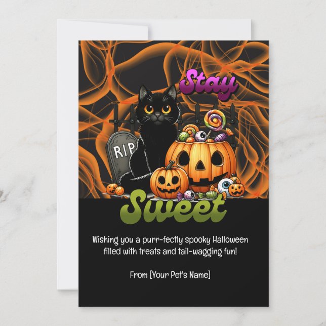 Tarjeta de saludo de Halloween para Bulldog Francé (Anverso)