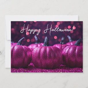 Tarjeta de saludo de Halloween para calabazas purp